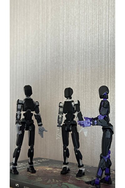 Loopify Lucky 13 Aksiyon Figürü Robot Oyuncak 13cm Siyah 3'lü Set