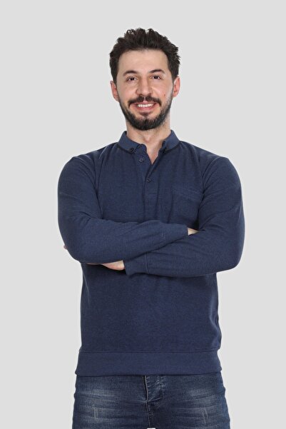 HEDEFNUR TEKSTİL Hanorac pentru bărbați, cu guler polo, cu buzunare, model obișnuit, tricotat Selenik, cu model, roșu claret