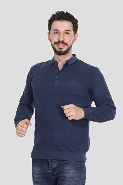 HEDEFNUR TEKSTİL Hanorac pentru bărbați, cu guler polo, cu buzunare, model obișnuit, tricotat Selenik, cu model, roșu claret