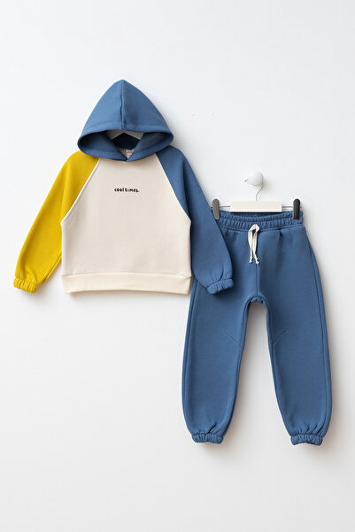 Minipodyum Σετ αθλητική φόρμα με εμπριμέ Color Block Boy's Bottom Top