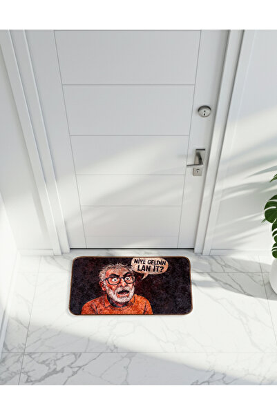 Allin Kapı Önü Paspas - Abuzer Kömürcü Niye Geldin Lan İt? Replik - Dekoratif paspas - Dijital Baskı