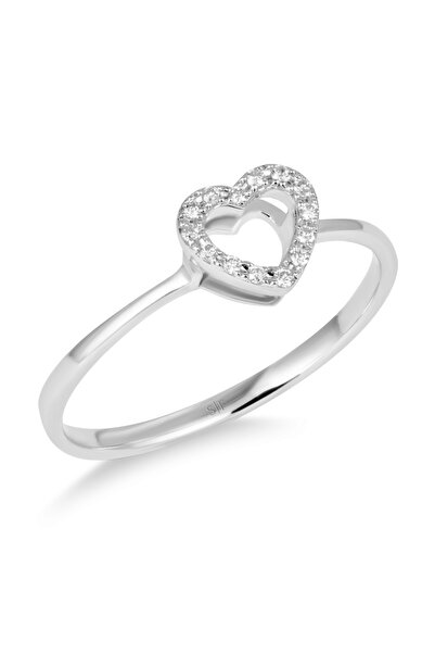 Sandra Ferretti 14K White Gold Ring with 0.05 Carat Diamonds