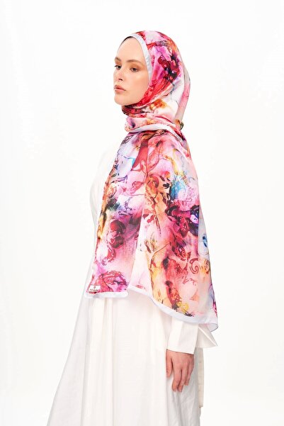 MOISCARF Flora Vibe Refined Jan Jan Patterned Shawl Pink Dream