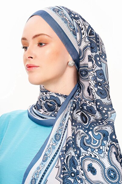 MOISCARF PAİSLEY SHADOW șal superior cu modele etnice, albastru închis