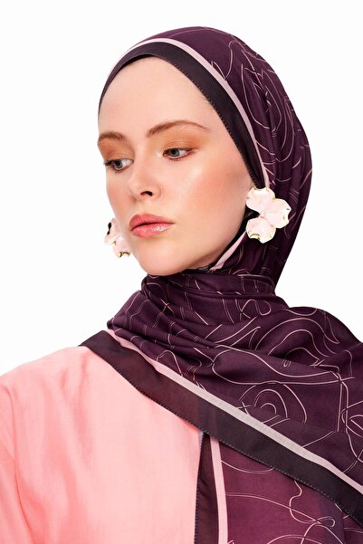 MOISCARF Vian Rose Superior Soft Desenli Şal Mor