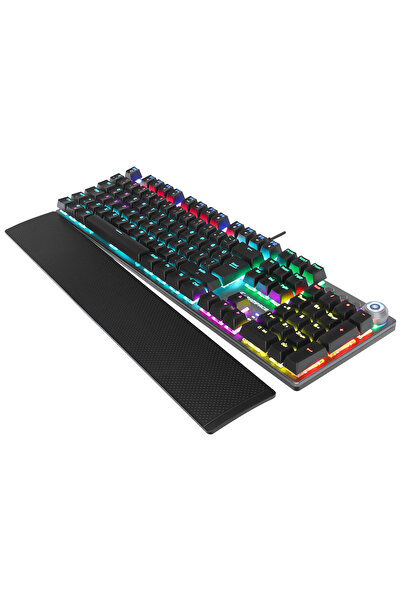 Rampage Kb-r28 Blade Plus Siyah/gümüş Gökkuşağı Türkçe Kırmızı Switch Mekanik Klavye Gaming Oyuncu Klavyesi