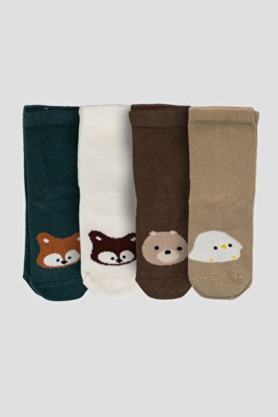 Defne Baby 4 Çift Pamuklu Çocuk  Soket Çorap