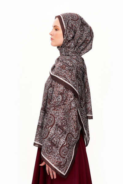 MOISCARF Pearl Palace Superior Soft Ethnic Patterned Shawl Bitter Burgundy
