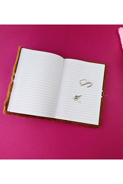 Gift Moda Capybara Plush Cover Locked Diary Notebook