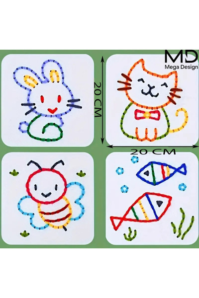 Mega Design 9Pcs Cute Animal Figure Craft Set Children's Intelligence, Imagination and Hand Skills Developer