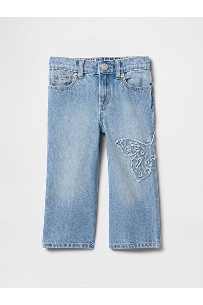 GAP Kız Bebek Mavi Butterfly Stride Jean Pantolon