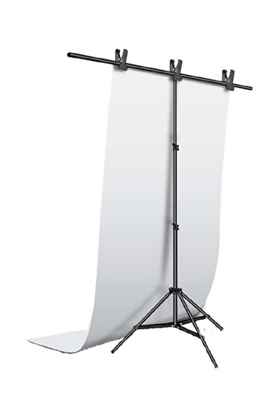 DP Taşınabilir 150X200CM Beyaz Pvc Fon 160X200CM T Stand Kit