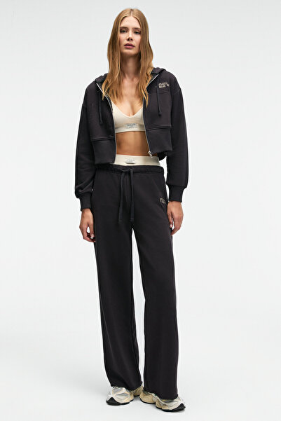 GRIMELANGE Morvella Women's Embroidered Regular Fit Anthracite Sweatpants