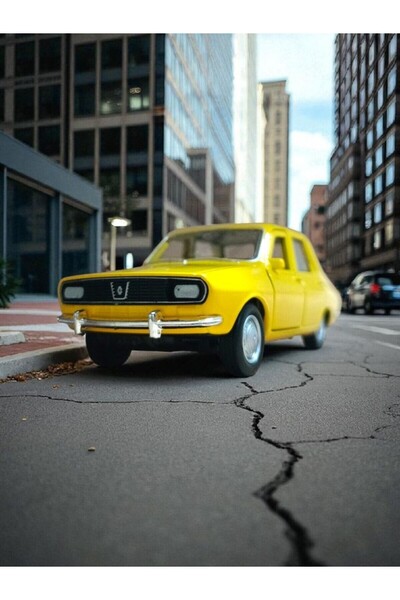 Nostaljik Lezzetler Nostaljik Metal Çek Bırak Sarı Araba Renault 12 Kapılar A...