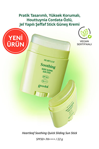 Goodal Jel Yapılı Şeffaf Stick Güneş Kremi Heartleaf Soothing Quick Sliding S...