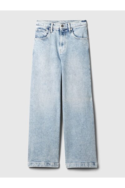 GAP Kadın Açık Mavi High Rise Stride Wide-Leg Ankle Jean Pantolon