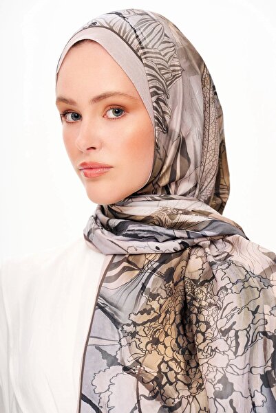 MOISCARF Florence Dream Zero Weight Patterned Shawl Smoke