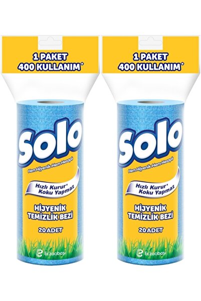 Solo Hijyenik Temizlik Bezi (İç adet 20 Li) (Kokusuz ve Hızla Kuruyan) (2 Li ...