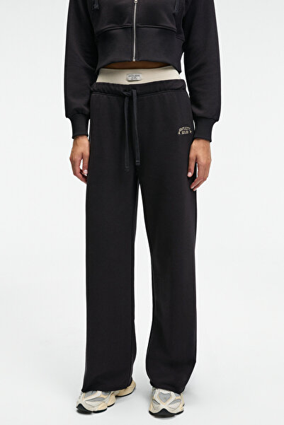 GRIMELANGE Morvella Women's Embroidered Regular Fit Anthracite Sweatpants