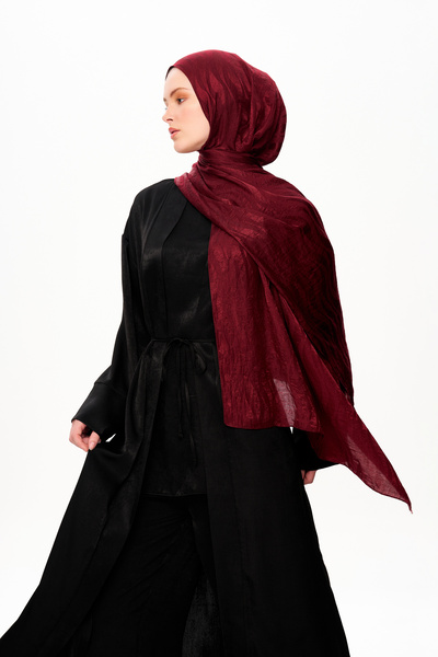 MOISCARF Sable Drift Premium Jacquard Shawl Burgundy