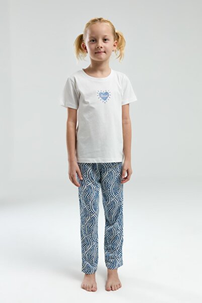 Arnetta Costum de pijama cu mânecă scurtă pentru fete, cu decolteu, pentru fete, cu mânecă scurtă