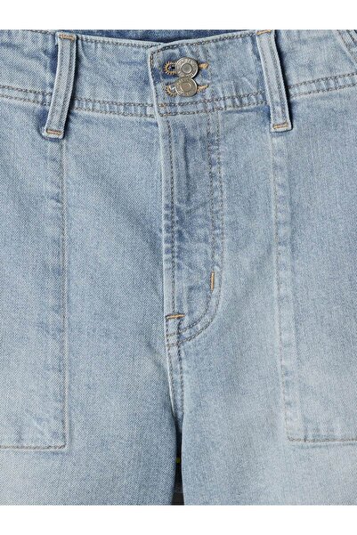 GAP Kadın Açık Mavi 4" High Rise Denim Utility Şort