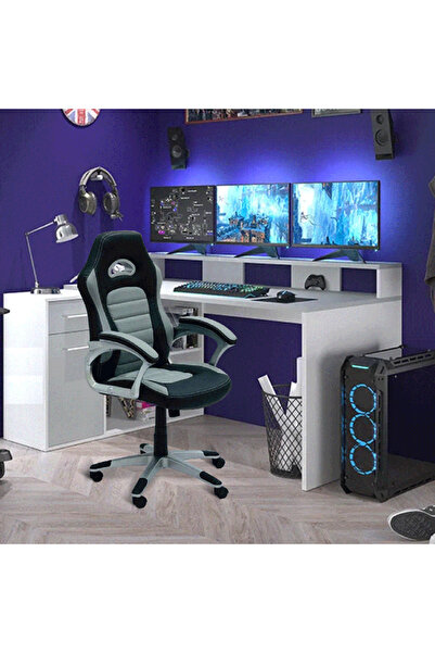 Al Saada Home Movable Gaming Chair - Black and Gray