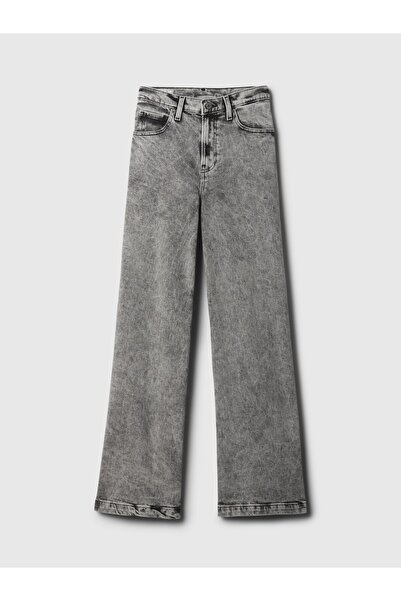 GAP Kadın Siyah High Rise Stride Wide-Leg Jean Pantolon