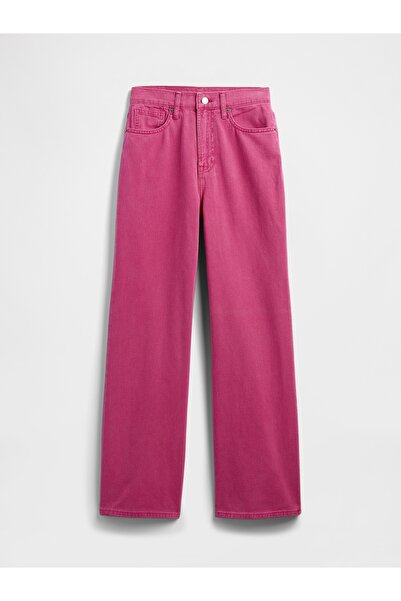 GAP Kadın Pembe Wide-Leg Jean Pantolon