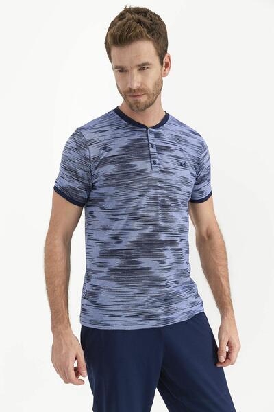Arnetta 1362 Transitive Blue Men's Short Sleeve Pajama Set