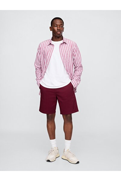 GAP Erkek Bordo Essential Khaki Şort