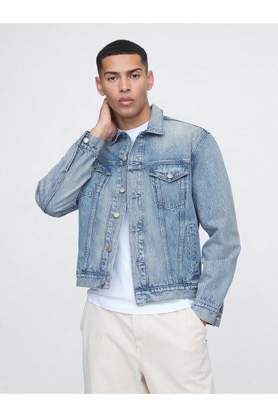 GAP Erkek Mavi Icon Denim Ceket