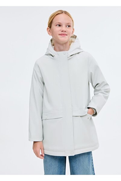 MANGO Kids Kapüşonlu su geçirmez palto