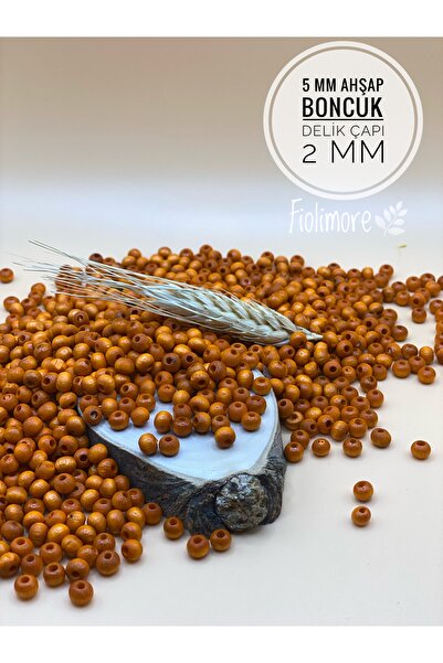 Fiolimore 5 мм оранжеви дървени мъниста (25 грама, 315 броя) Диаметър на отво...