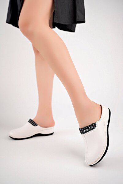 Genel Markalar Ortopedik Ped Burnu Kapalı Beyaz Terlik