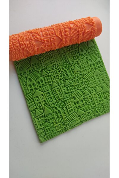 Roll3d Polimer Kil Desen Verici Merdane, Seramik Desen Oklavası, Polimer Kil Kalıbı- Bina1