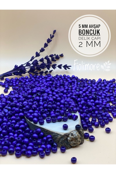 Fiolimore Μωβ ξύλινες χάντρες 5 mm (25 γραμμάρια 315 τεμάχια) Διάμετρος τρύπα...