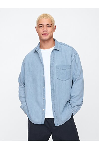 GAP Denim Big Shirt 589582-589790 Men's Denim Shirt Blue