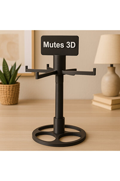 mutes حامل سلسلة مفاتيح أسود بطبقة واحدة ثلاثية الأبعاد-1305