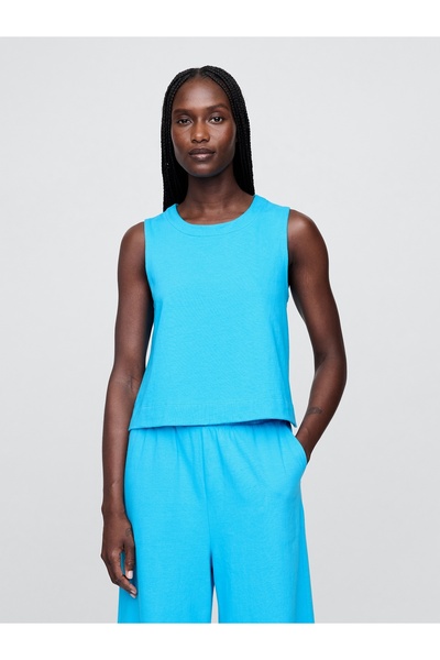 GAP Kadın Mavi UltraSoft Denim Bluz