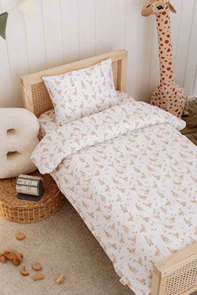 Lollie Baby&Kids Baby Crib, Park Bed (70X110 cm) Duvet Cover & Sheet Set, Cotton Satin - Goose Pattern
