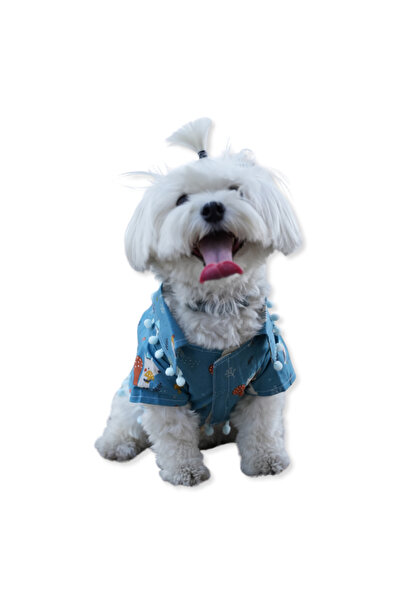 Oli and Lui Petrol Green Winter Patterned Pompom Dog Shirt – Adorable and Stylish