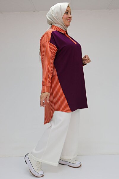 Eslina F-58041 Τούνικ από ύφασμα με χτενισμένο βαμβάκι στο μπροστινό μέρος κα...