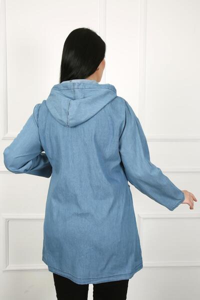 By Alba Collection Női farmer dupla zsebes nagyméretű kabát