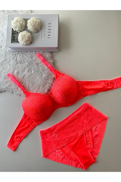 MAVEA طقم حمالة صدر غير مبطنة من الدانتيل على شكل حرف C