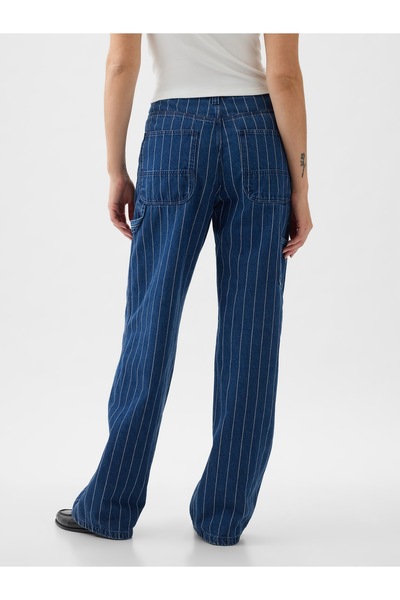 GAP KadınMid Rise '90s Loose Çizgili Carpenter Jean Pantolon