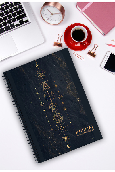 Kentsoylu A5 Spiral Notebook 96 Pages Unlined, Houmai Series Special Collection No:3 Thick Cover