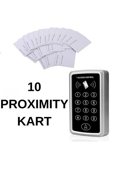 LANSAN Rfıd Şifreli Kapı Kilidi  Kartlı Geçiş Sistemi- 10 Adet Proximity Kartlı