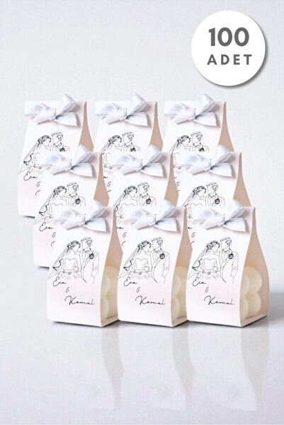 BERFUĞ KIRAN 100 ADET BASKILI KAĞIT BUBBLE HEDİYELİK MUM K