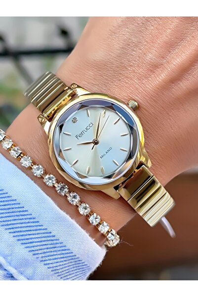 Ferrucci ÇELİK KORDON ÇELİK KASA 3 ATM SU GEÇİRMEZ KADIN KOL SAATİ+BİLEKLİK HEDİYELİ